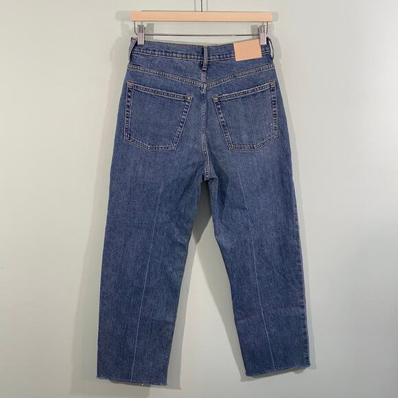 Everlane Women Blue Organic Cotton Straight Leg The Way High Jean Size 28 R - Picture 8 of 8